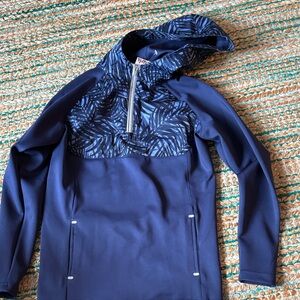 Blue Patterned Peter Millar Performance Hoodie
